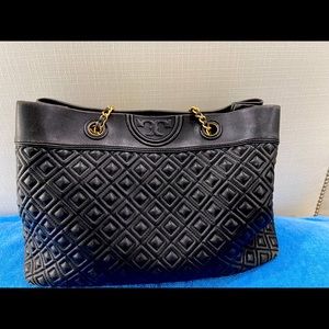 Tory Burch Fleming Triple Compartment Leather Tote